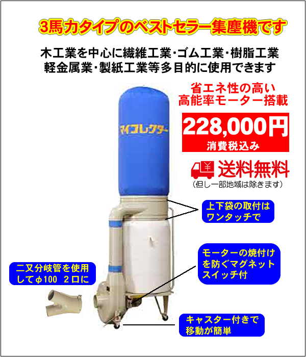 木工用集塵機　ムラコシ工業　MY-150XN　送料無料　業界最安値　価格はお問い合わせ