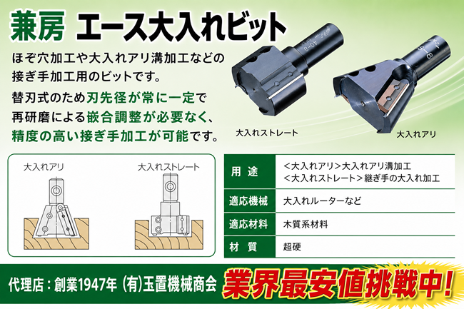 替刃式 エース 大入れビット 兼房房